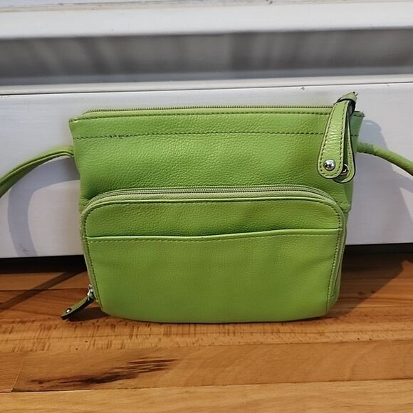 CLARKS LIME Green CROSSBODY Shoulder Bag Handbag Lots Of Pockets - Picture 3 of 7